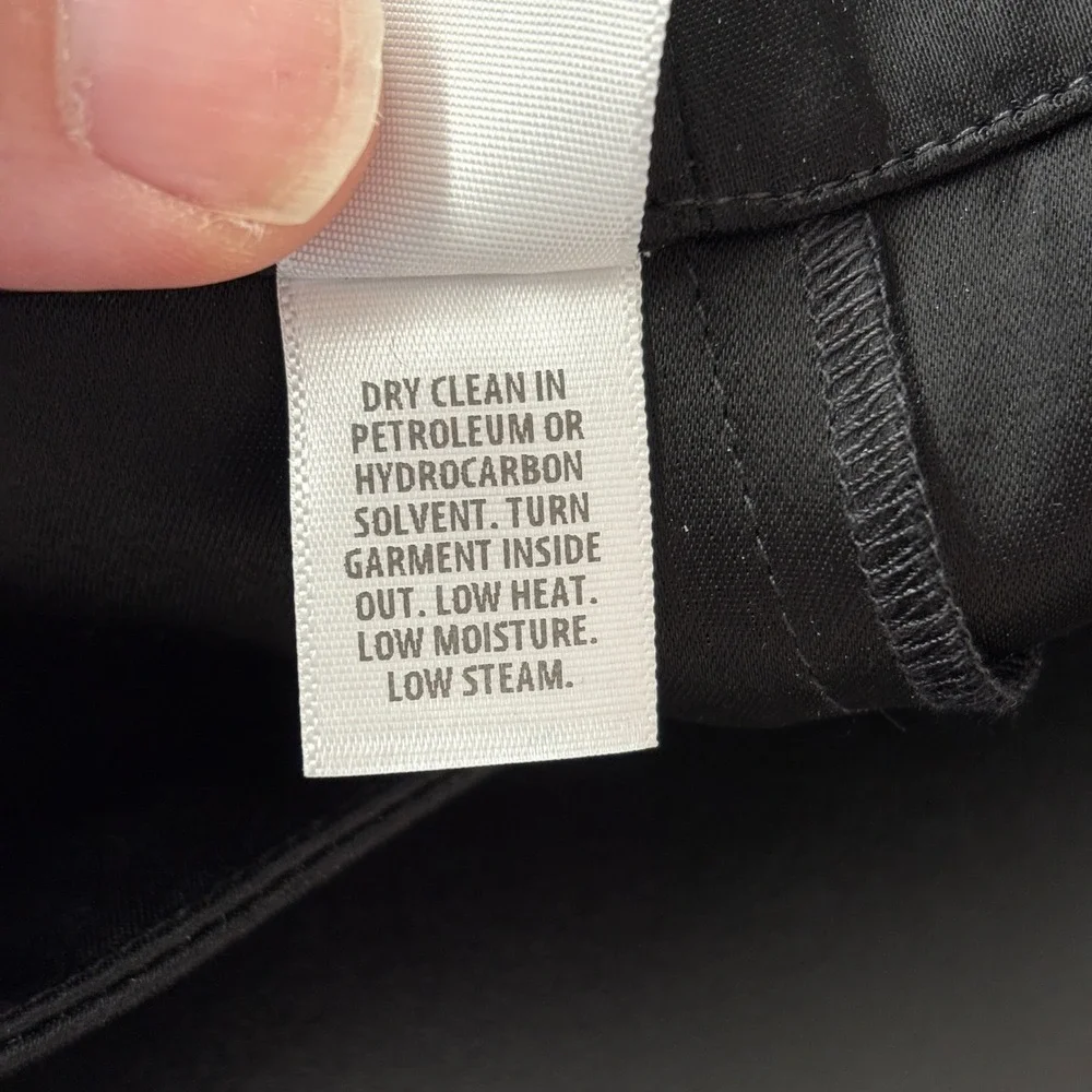 St. John Caviar Women Pants 2 Black Emma Satin Straight Leg Side Zip Luxury - Picture 10 of 15